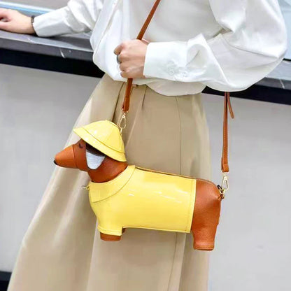 Golden Explorer Sausage Dog Luxury Handbag | FREE SHIPPING