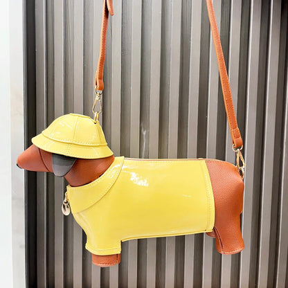 Golden Explorer Sausage Dog Luxury Handbag | FREE SHIPPING