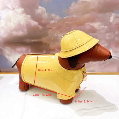 Golden Explorer Sausage Dog Luxury Handbag | FREE SHIPPING