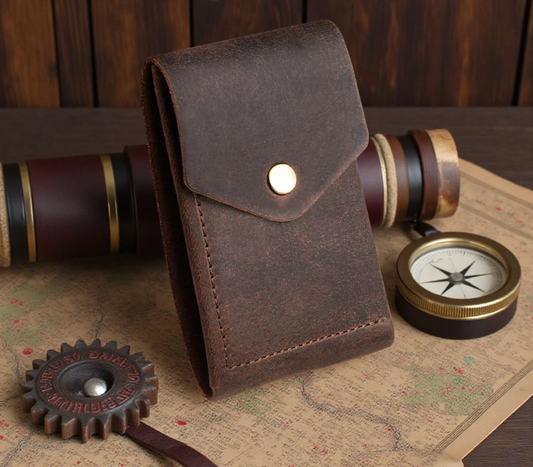 Flip Genuine Leather Wallet - Brown