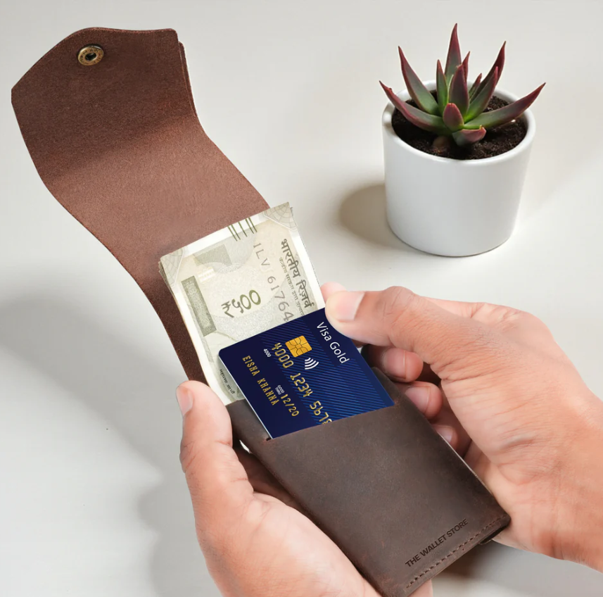 Flip Genuine Leather Wallet - Brown