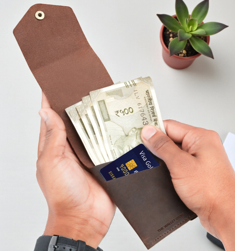 Flip Genuine Leather Wallet - Brown