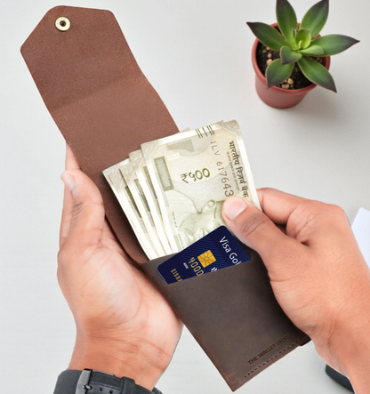 Flip Genuine Leather Wallet - Brown