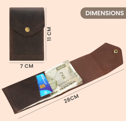 Flip Genuine Leather Wallet - Brown