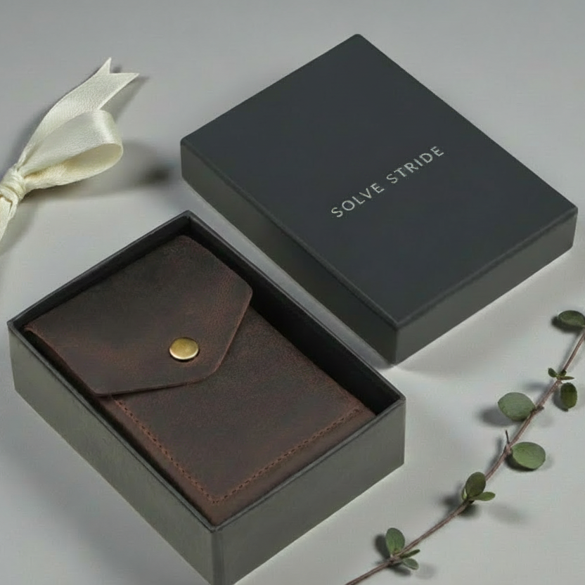 Flip Genuine Leather Wallet - Brown