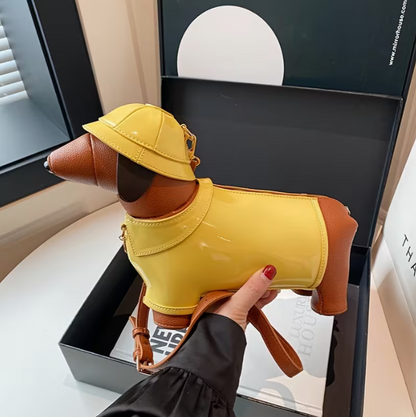Golden Explorer Sausage Dog Luxury Handbag | FREE SHIPPING